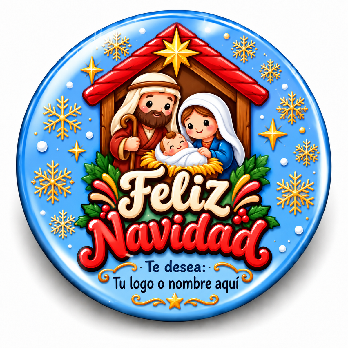 FOTOBOTON PERSONALIZADO DISEÑO #1988-6 NAVIDAD