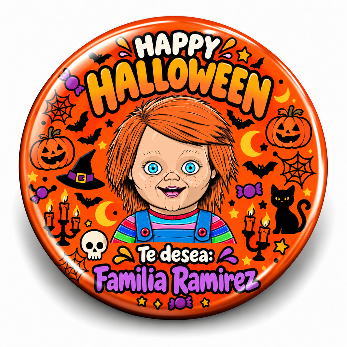 FOTOBOTON PERSONALIZADO DISEÑO #123-8 HALLOWEEN
