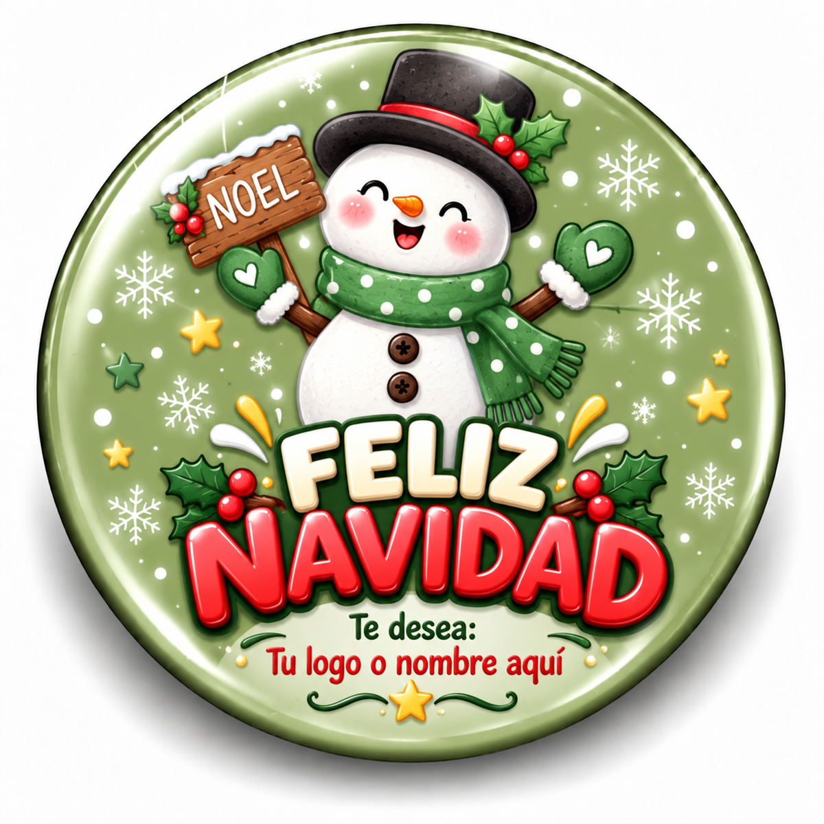 FOTOBOTON PERSONALIZADO DISEÑO #1988-17 NAVIDAD