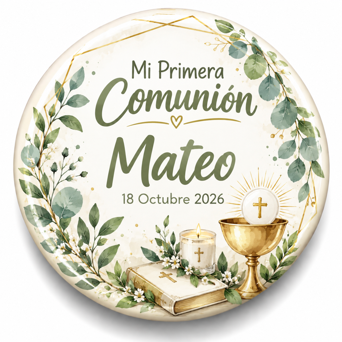 FOTOBOTON PERSONALIZADO DISEÑO #369-11 PRIMERA COMUNIÓN