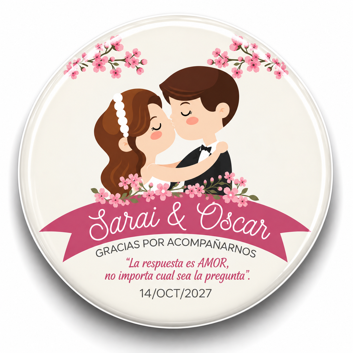 FOTOBOTON PERSONALIZADO DISEÑO #7429-9 BODAS