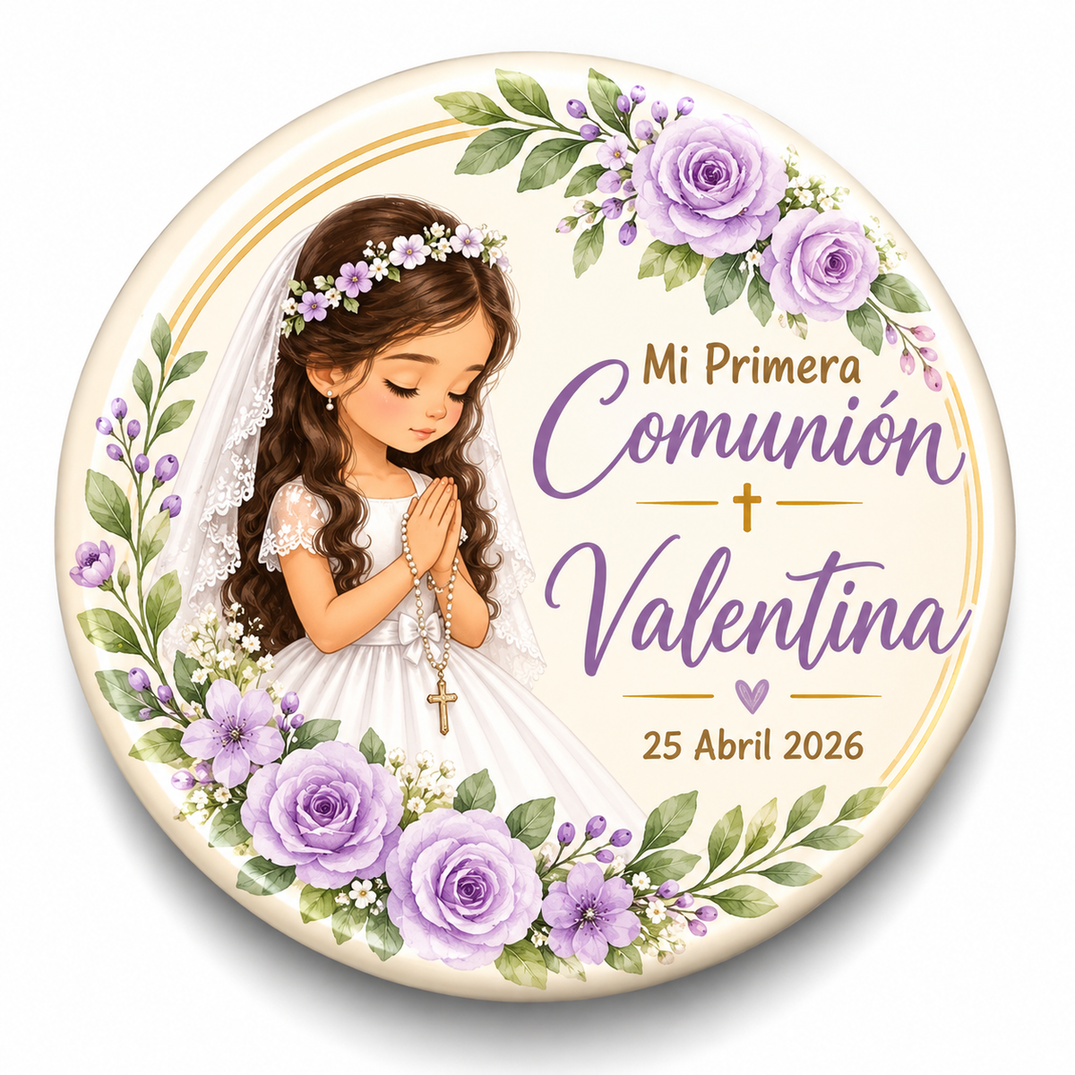 FOTOBOTON PERSONALIZADO DISEÑO #369-16 PRIMERA COMUNIÓN