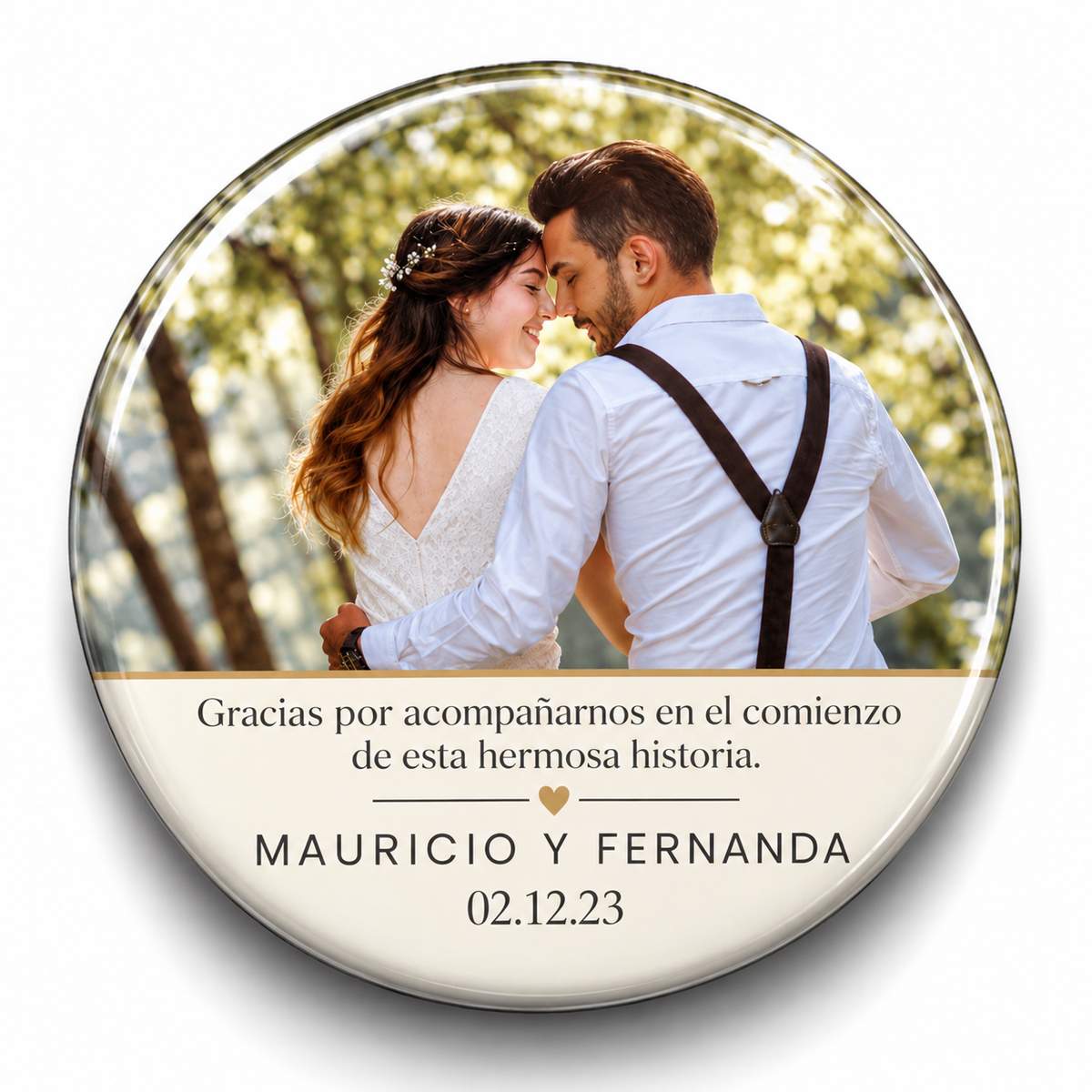 FOTOBOTON PERSONALIZADO DISEÑO #7429-8 BODAS CON FOTO