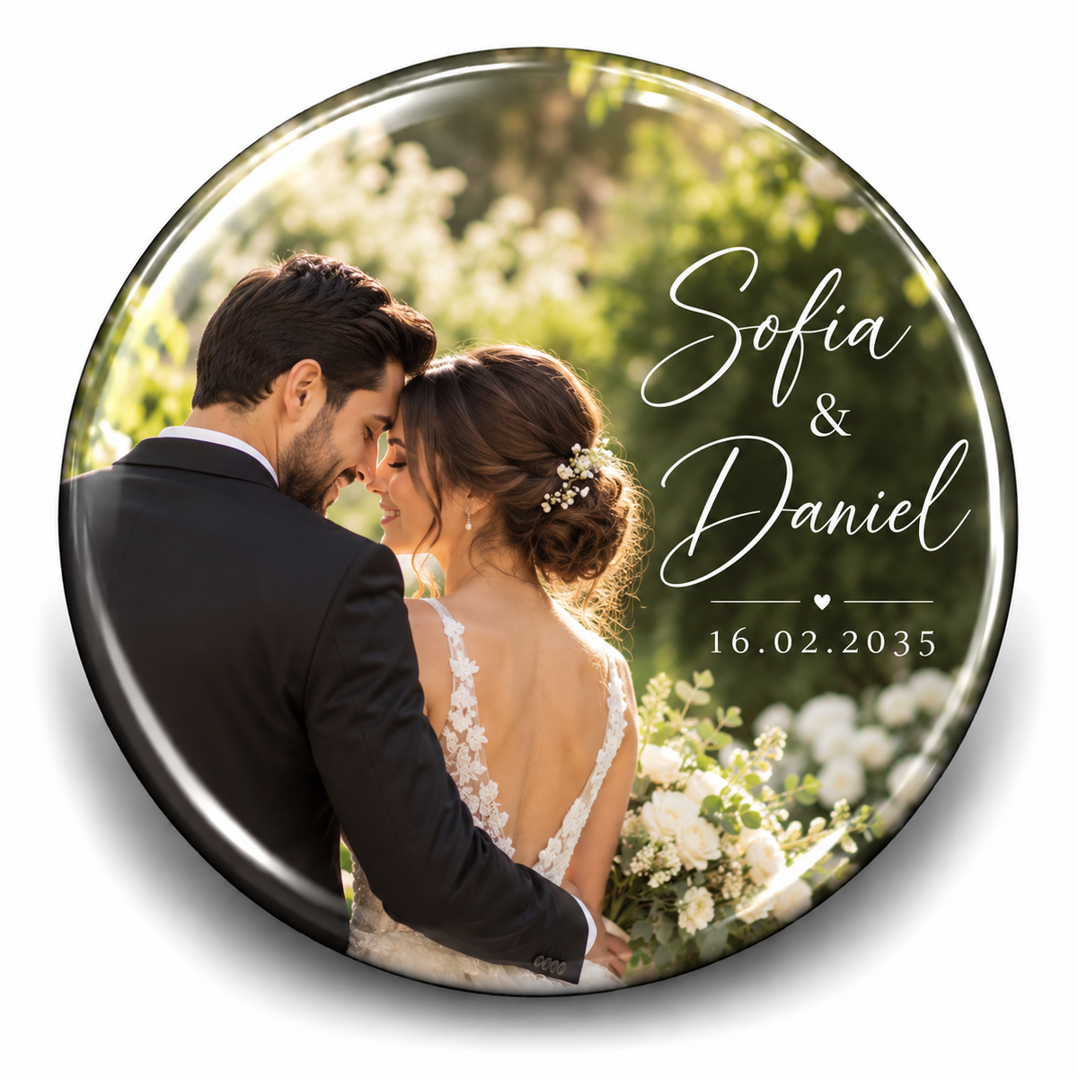 FOTOBOTON PERSONALIZADO DISEÑO #7429-3 BODAS CON FOTO