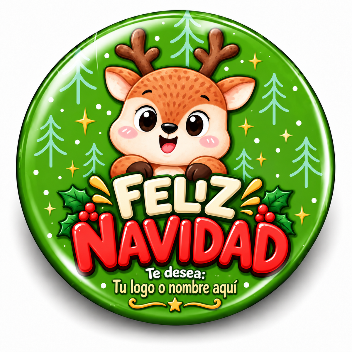 FOTOBOTON PERSONALIZADO DISEÑO #1988-4 NAVIDAD