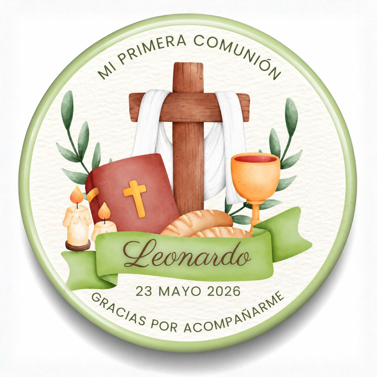 FOTOBOTON PERSONALIZADO DISEÑO #369-3 PRIMERA COMUNIÓN