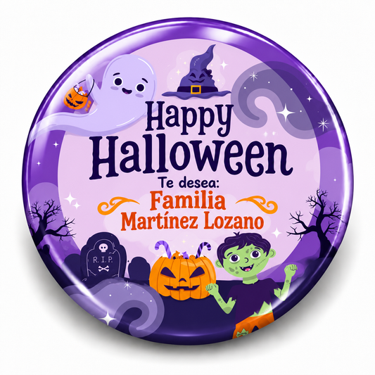 FOTOBOTON PERSONALIZADO DISEÑO #123-1 HALLOWEEN