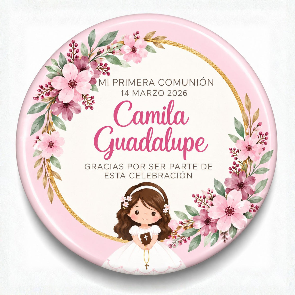 FOTOBOTON PERSONALIZADO DISEÑO #369-2 PRIMERA COMUNIÓN