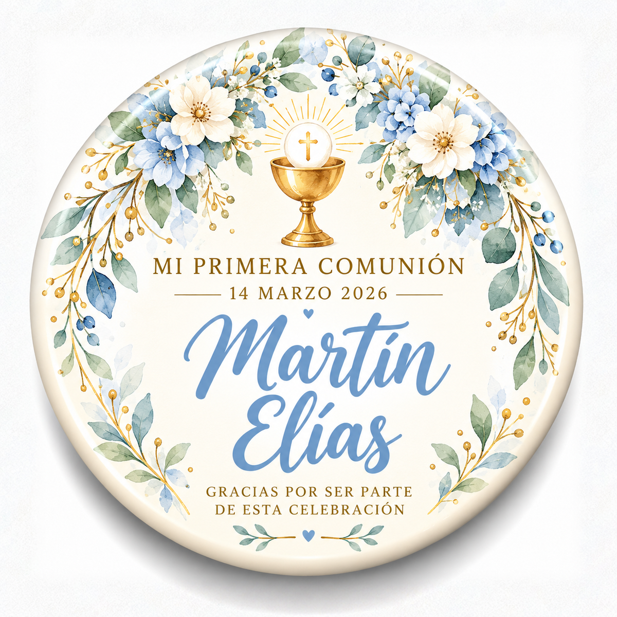 FOTOBOTON PERSONALIZADO DISEÑO #369-5 PRIMERA COMUNIÓN