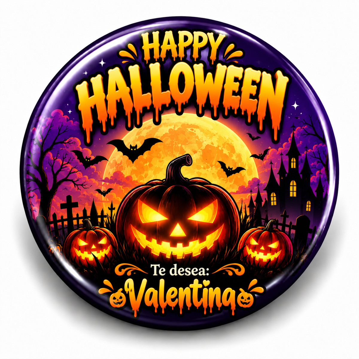 FOTOBOTON PERSONALIZADO DISEÑO #123-11 HALLOWEEN