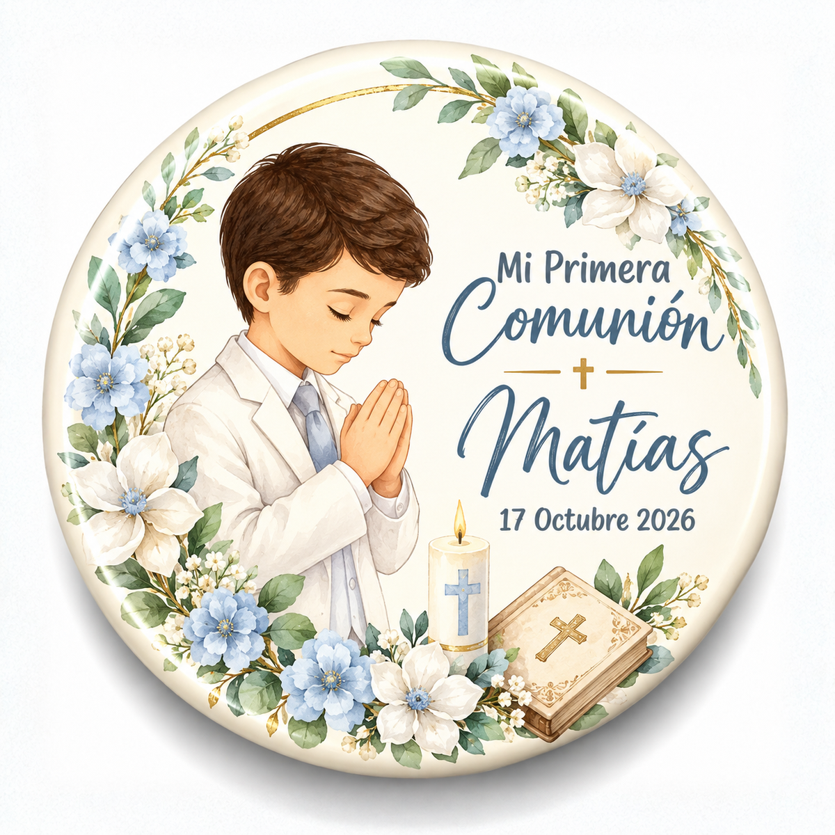 FOTOBOTON PERSONALIZADO DISEÑO #369-17 PRIMERA COMUNIÓN