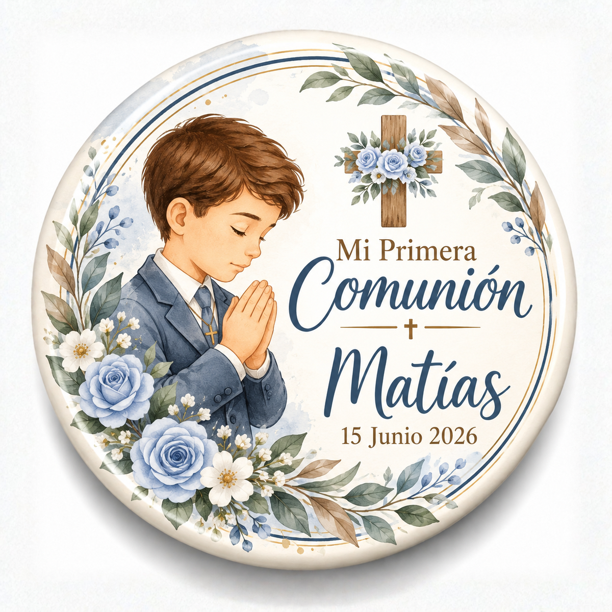 FOTOBOTON PERSONALIZADO DISEÑO #369-9 PRIMERA COMUNIÓN