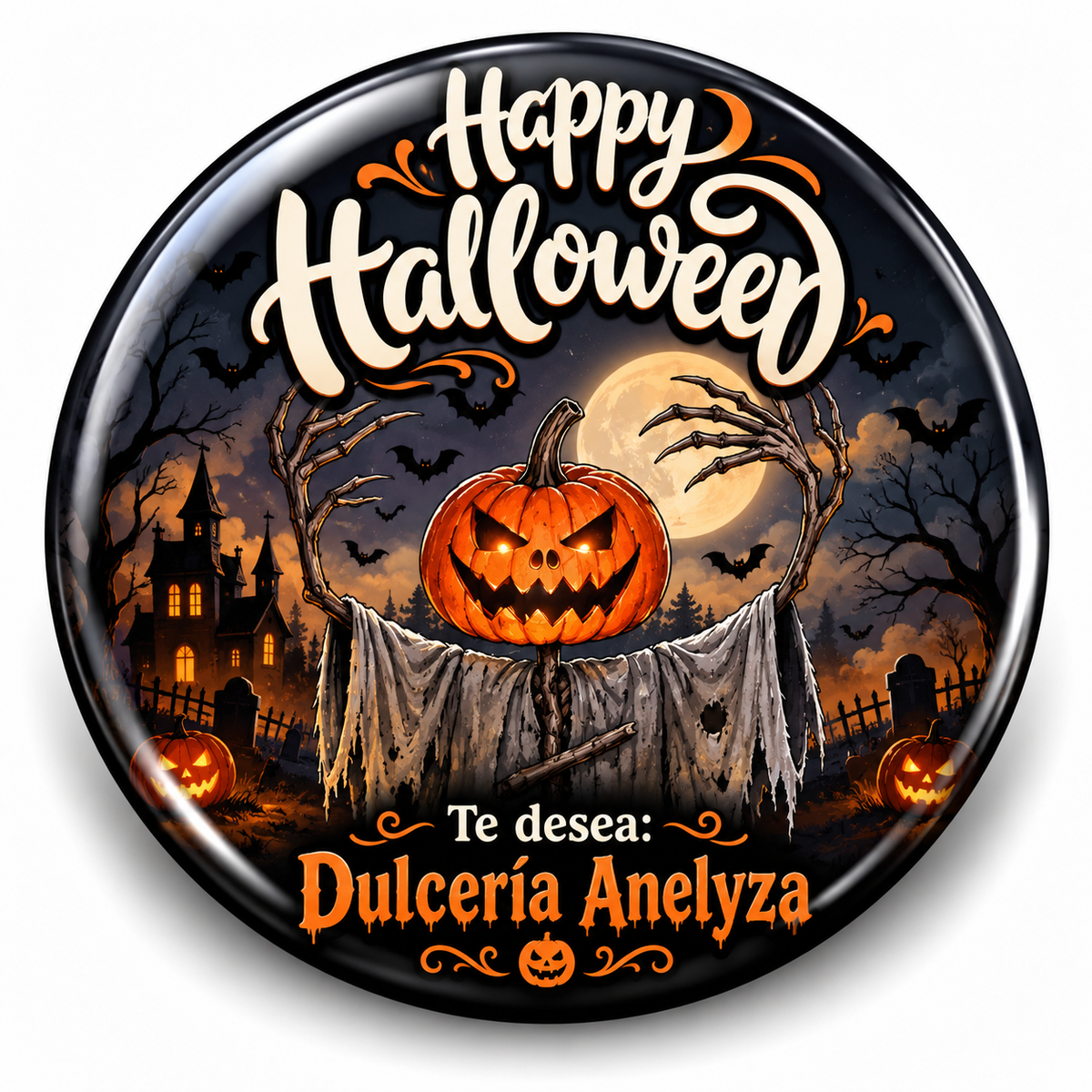 FOTOBOTON PERSONALIZADO DISEÑO #123-10 HALLOWEEN