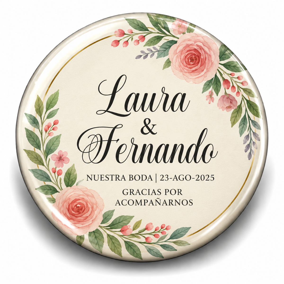 FOTOBOTON PERSONALIZADO DISEÑO #7429-4 BODAS