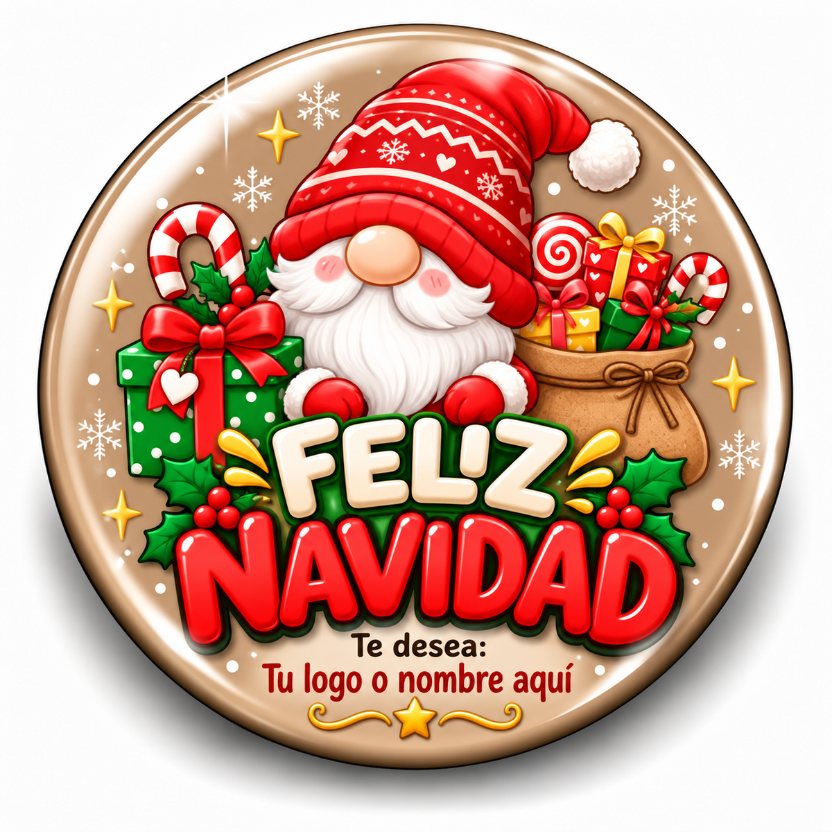 FOTOBOTON PERSONALIZADO DISEÑO #1988-18 NAVIDAD