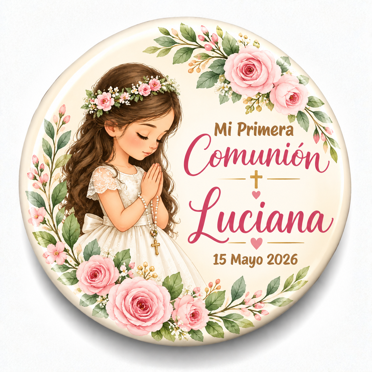 FOTOBOTON PERSONALIZADO DISEÑO #369-15 PRIMERA COMUNIÓN