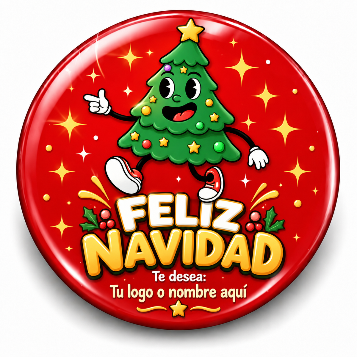 FOTOBOTON PERSONALIZADO DISEÑO #1988-3 NAVIDAD