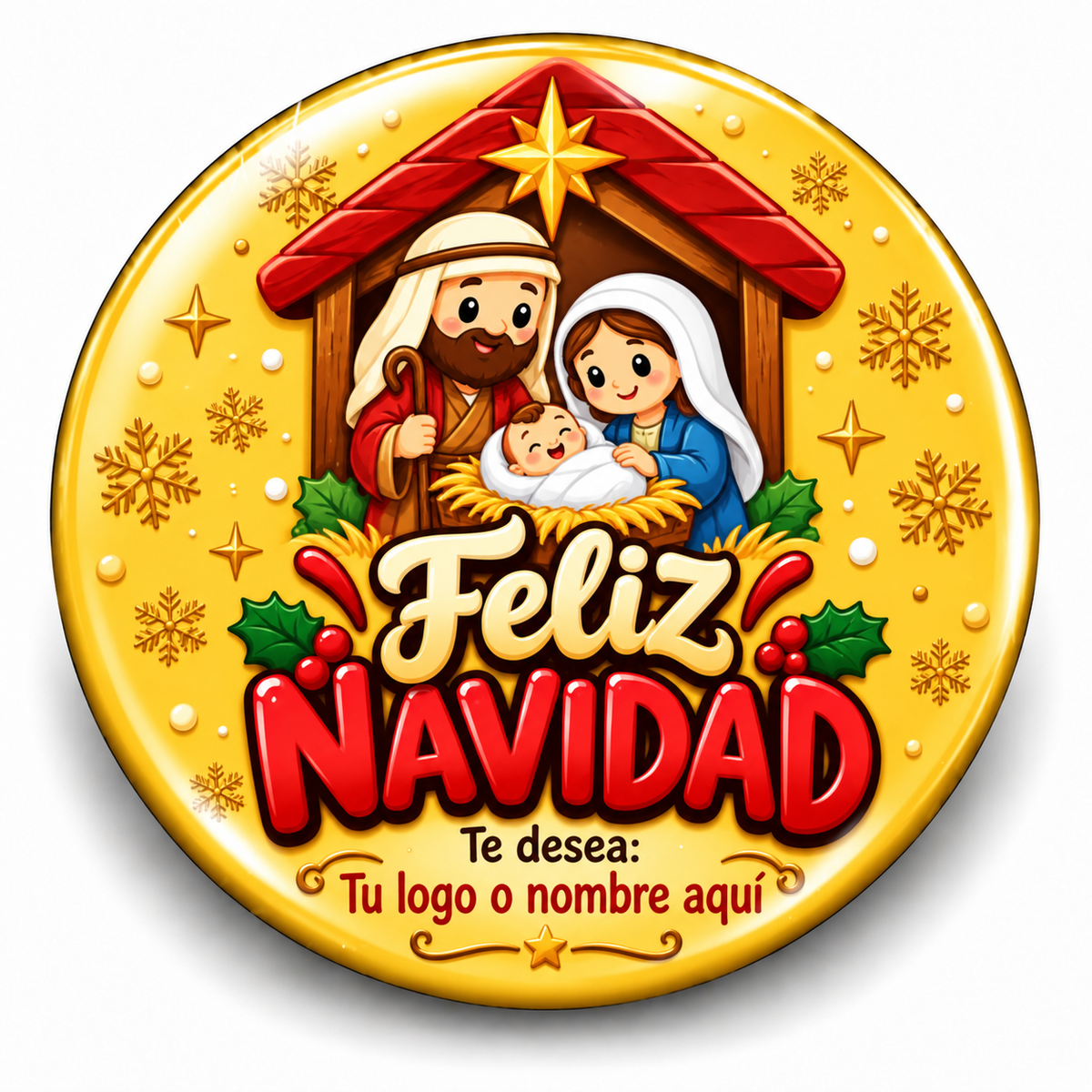 FOTOBOTON PERSONALIZADO DISEÑO #1988-5 NAVIDAD
