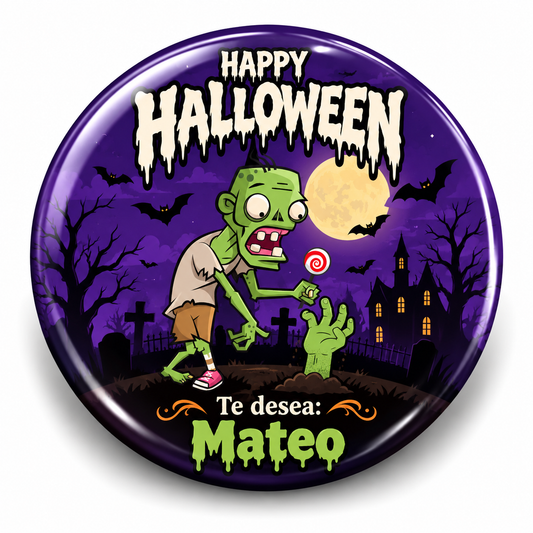 FOTOBOTON PERSONALIZADO DISEÑO #123-7 HALLOWEEN